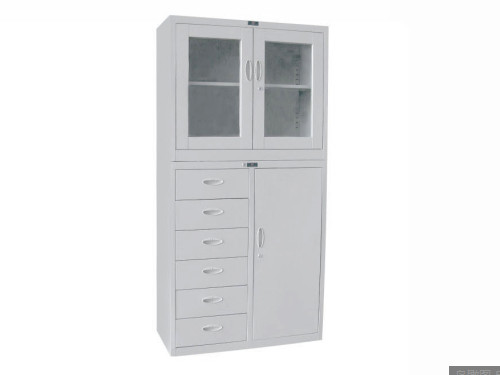 KL98-02A六斗玻璃開門柜